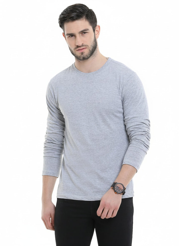 BU_09_Long_Sleeve_Round_Neck_T-Shirt_-_Grey_Melange