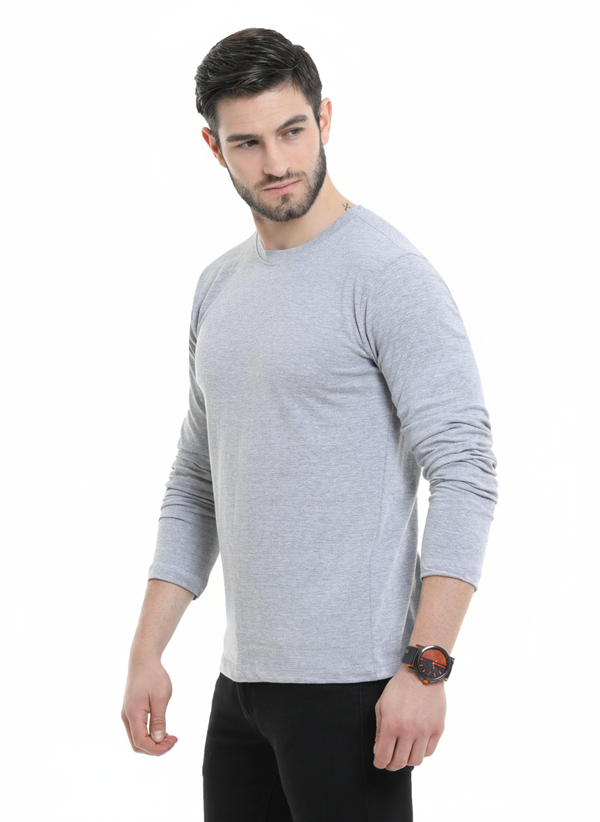 BU_09_Long_Sleeve_Round_Neck_T-Shirt_-_Grey_Melange