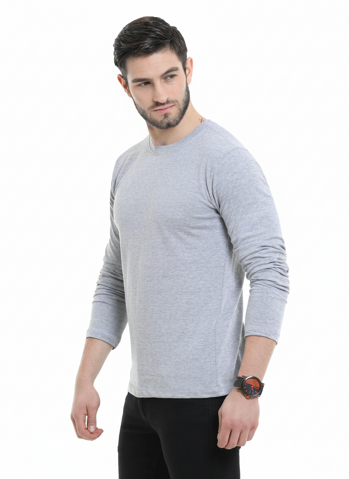 BU_09_Long_Sleeve_Round_Neck_T-Shirt_-_Grey_Melange
