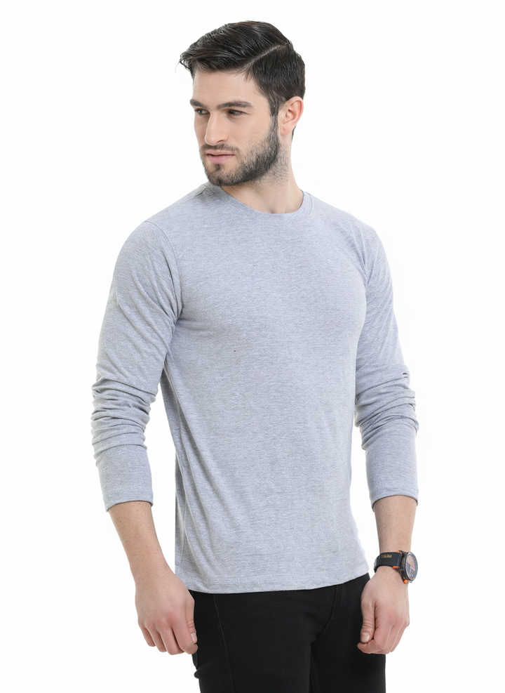 BU_09_Long_Sleeve_Round_Neck_T-Shirt_-_Grey_Melange