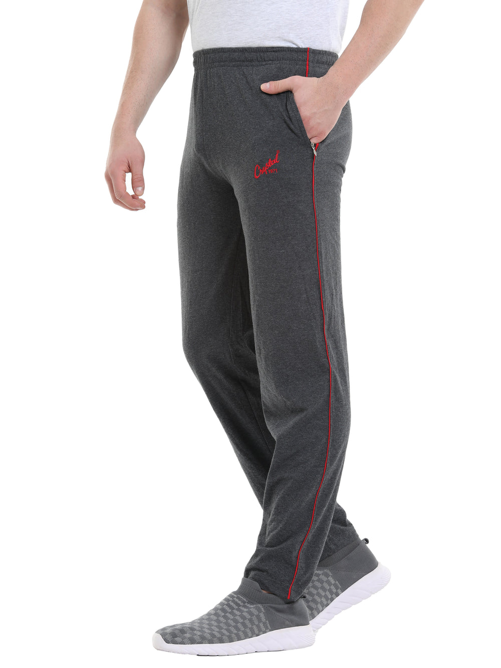 Basic Track Pant-Charcoal Melange