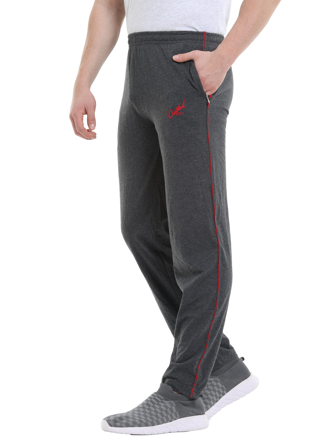 Basic Track Pant-Charcoal Melange