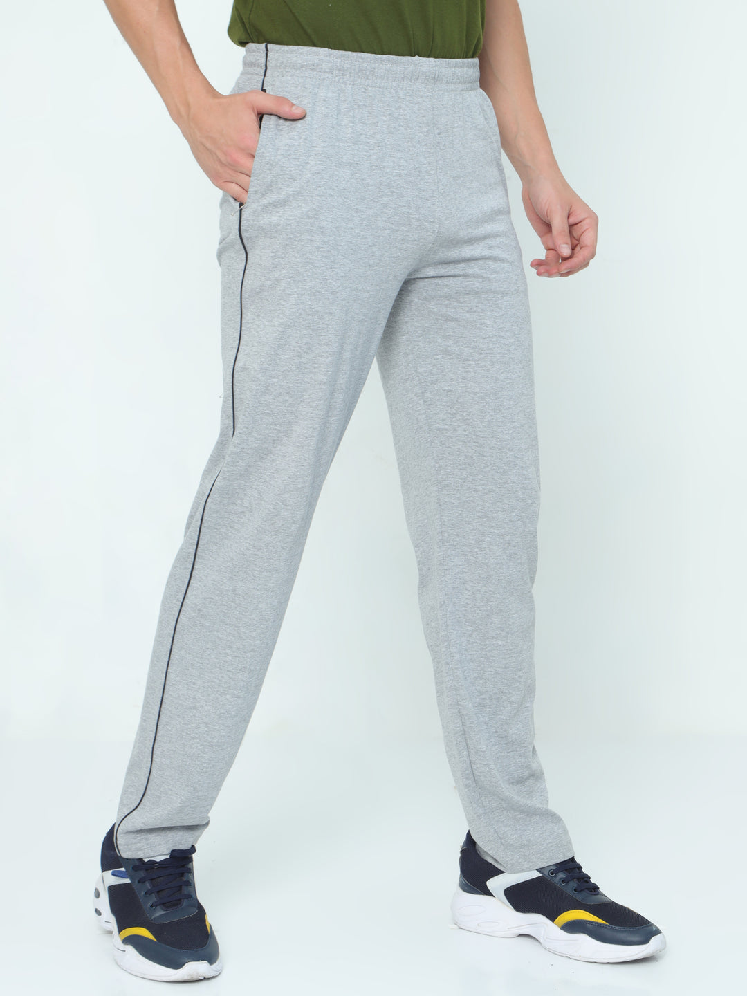 Basic track pant-Gray Melange