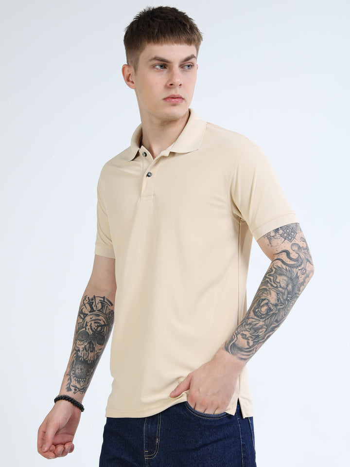 DK 01 polo t-shirt-Beige