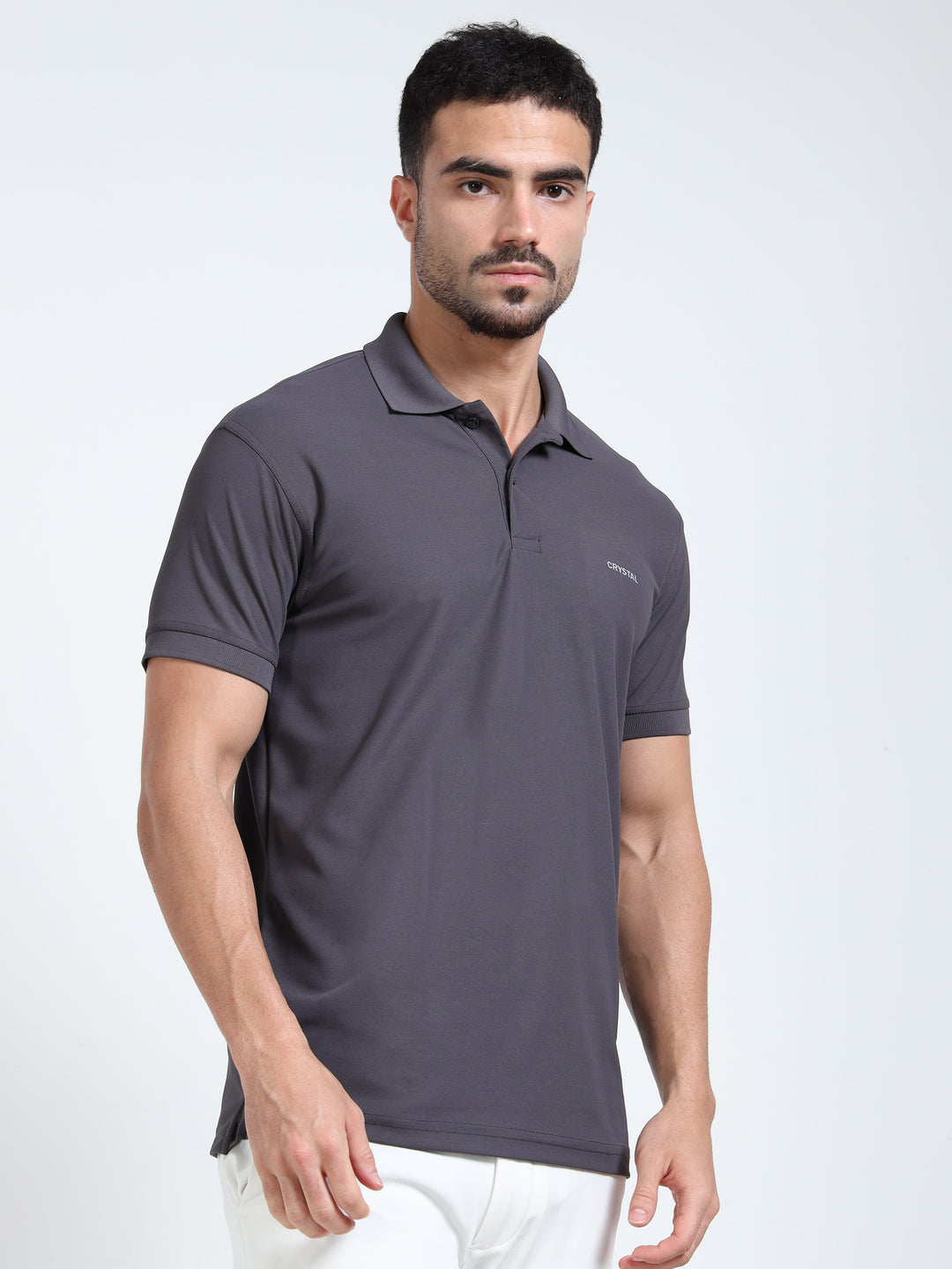 DK 01 polo t-shirt-Charcoal
