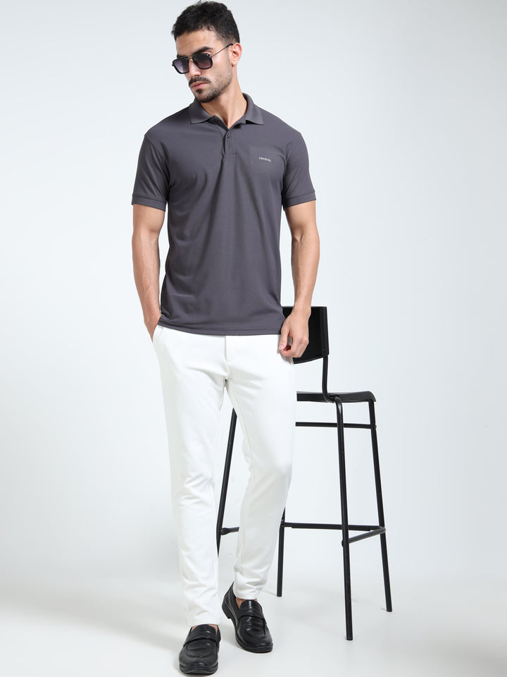 DK 01 polo t-shirt-Charcoal