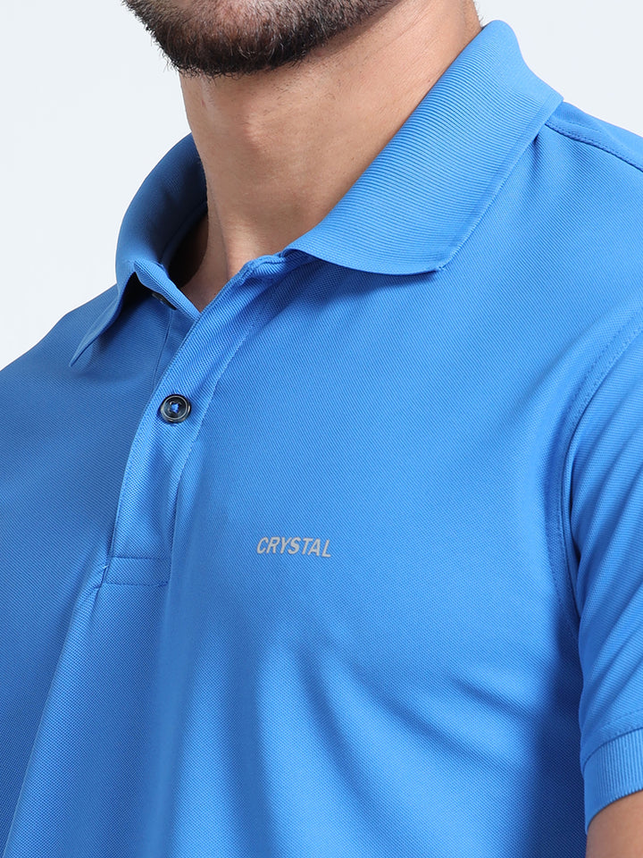 DK 01 polo t-shirt-Strong Blue