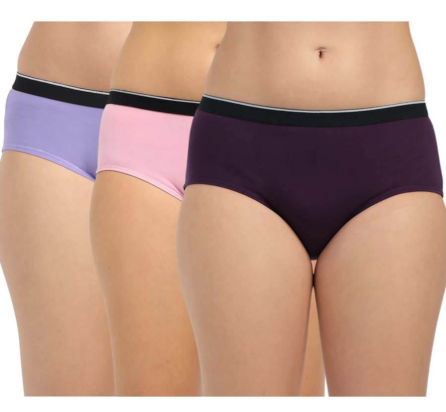 Date Modal Elastane Date Hipster Panties Pack Of 3 (Assorted )