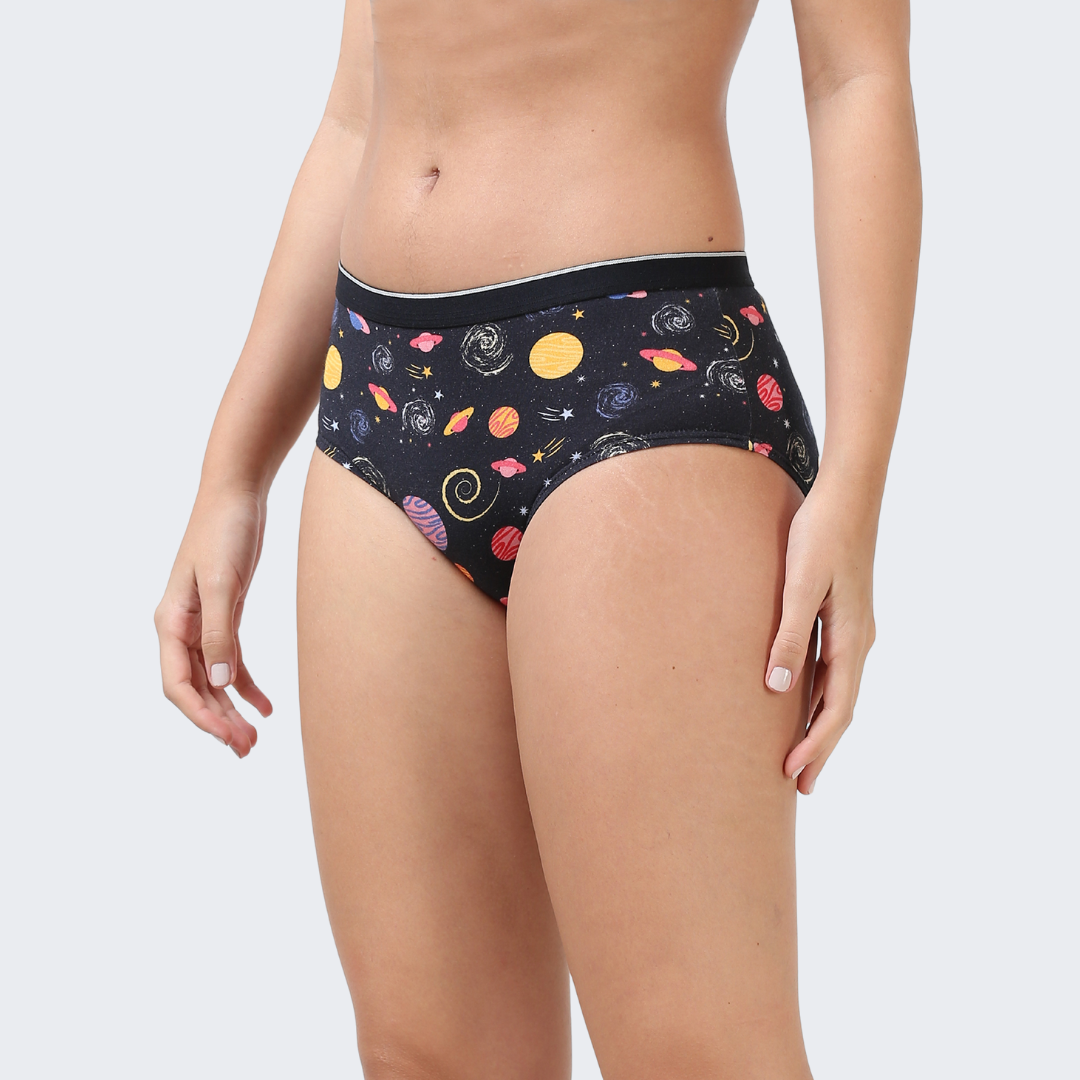 Date Modal Elastane Hipster Printed Panties-Cosmic Wave