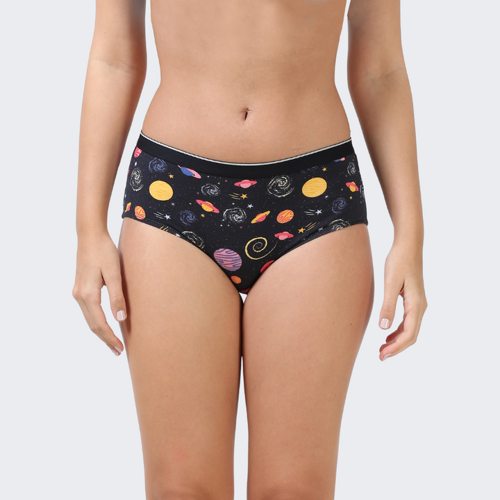 Date Modal Elastane Hipster Printed Panties-Cosmic Wave