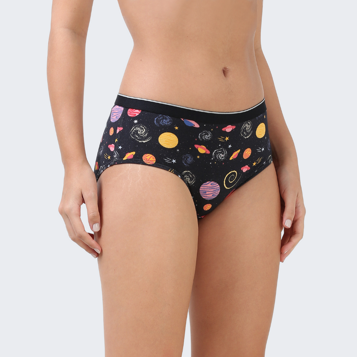 Date Modal Elastane Hipster Printed Panties-Cosmic Wave