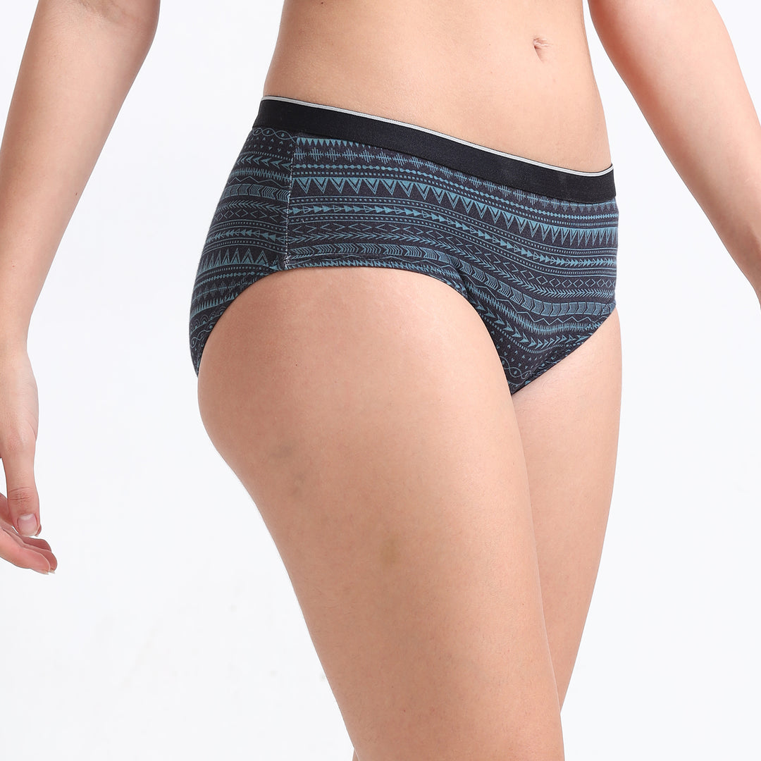 Date Modal Elastane Hipster Printed Panties- Aztec