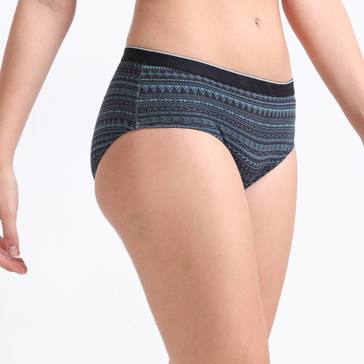Date Modal Elastane Hipster Printed Panties- Aztec