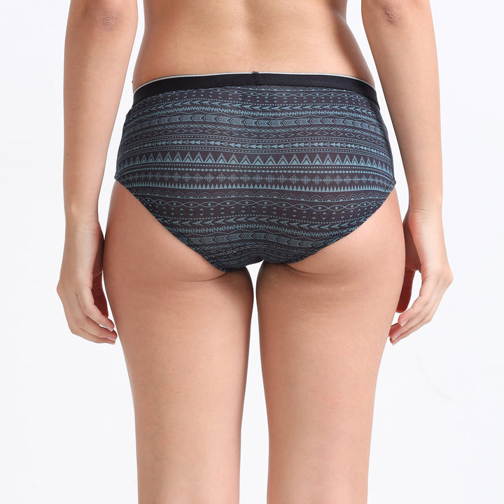 Date Modal Elastane Hipster Printed Panties- Aztec