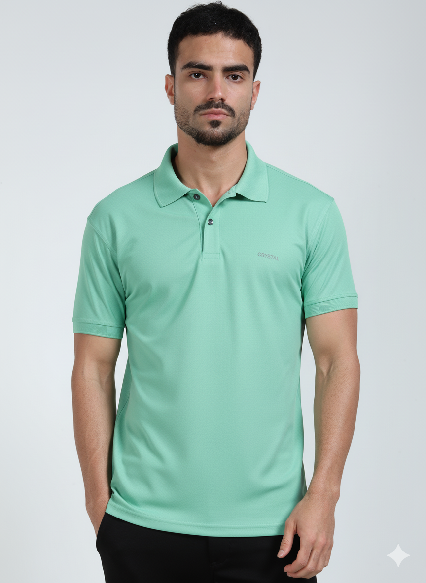 DK 01 Driknit Microfiber Polo Tshirt (Pack of 2)- (Ice Green,Heather Rose)