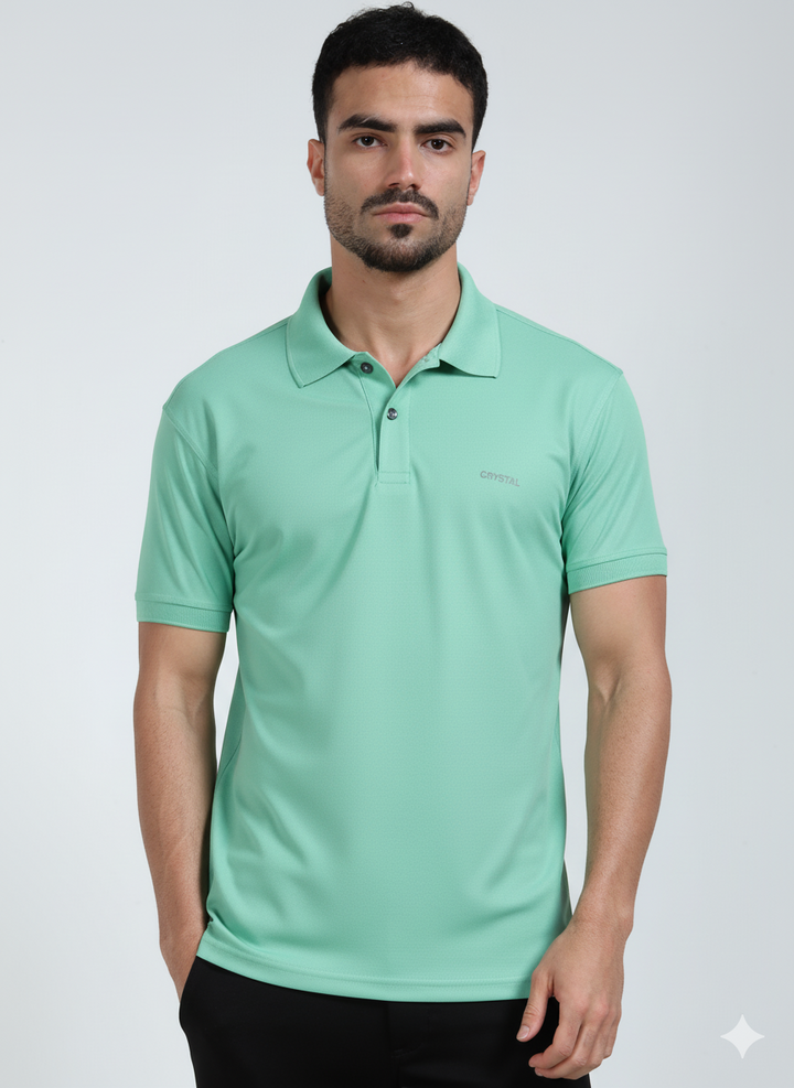 DK 01 Driknit Microfiber Polo Tshirt (Pack of 2)- (Ice Green,Heather Rose)