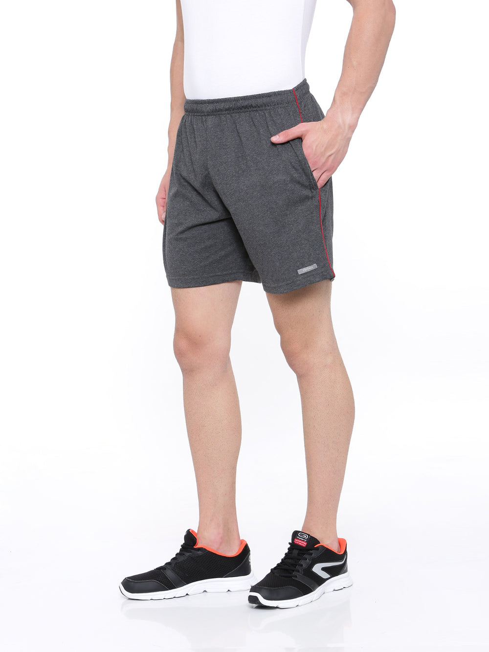 Knit Shorts-Charcoal melange