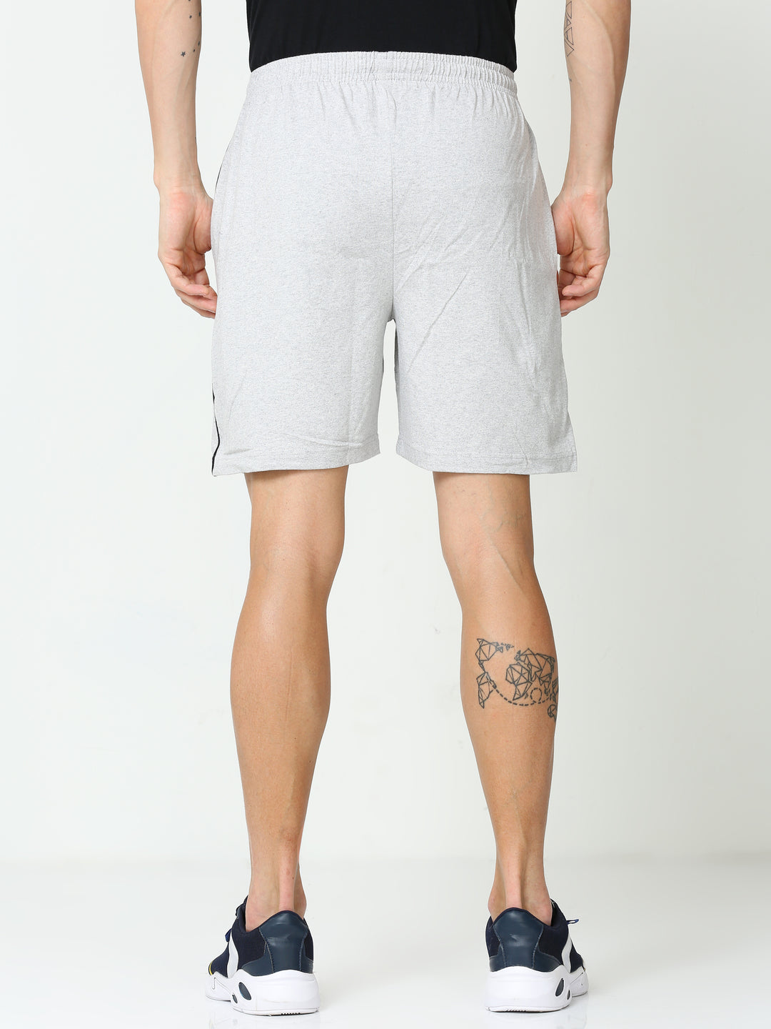 Knit shorts-Grey melange