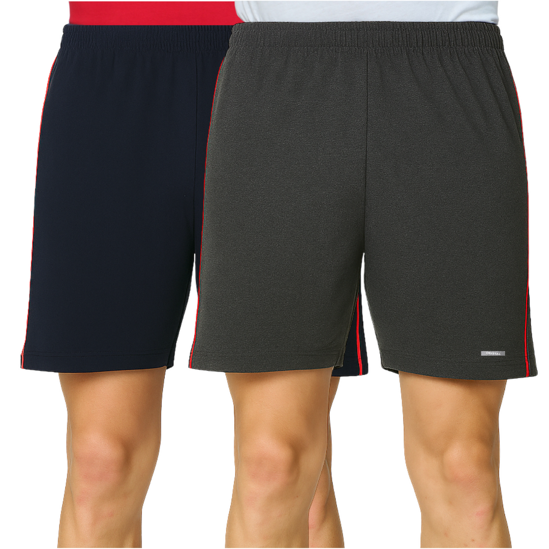 Knit shorts-navy,C melange