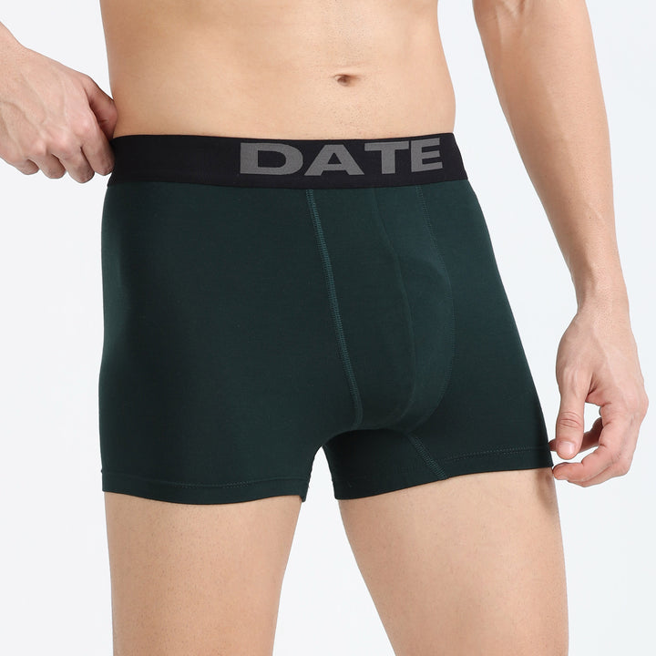 Date Men's Modal Trunks - Pine Green
