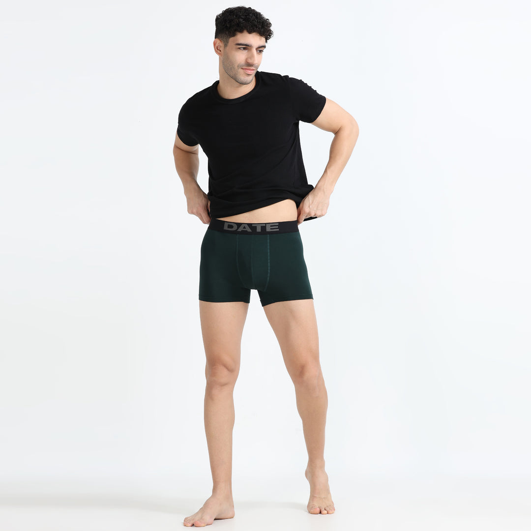 Date Men's Modal Trunks - Pine Green