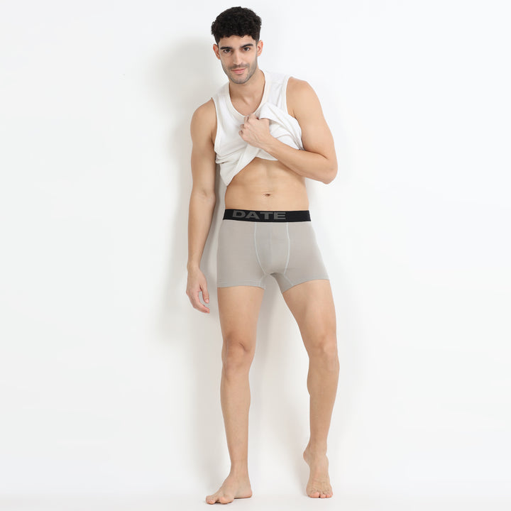Date Modal Elastane Men's Trunks - Concrete