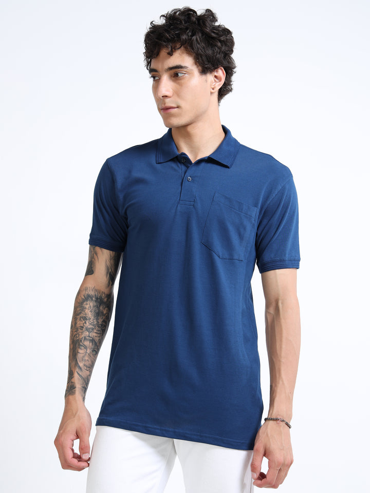 LE 21 Polo T-shirt with Pocket - Diesel Blue