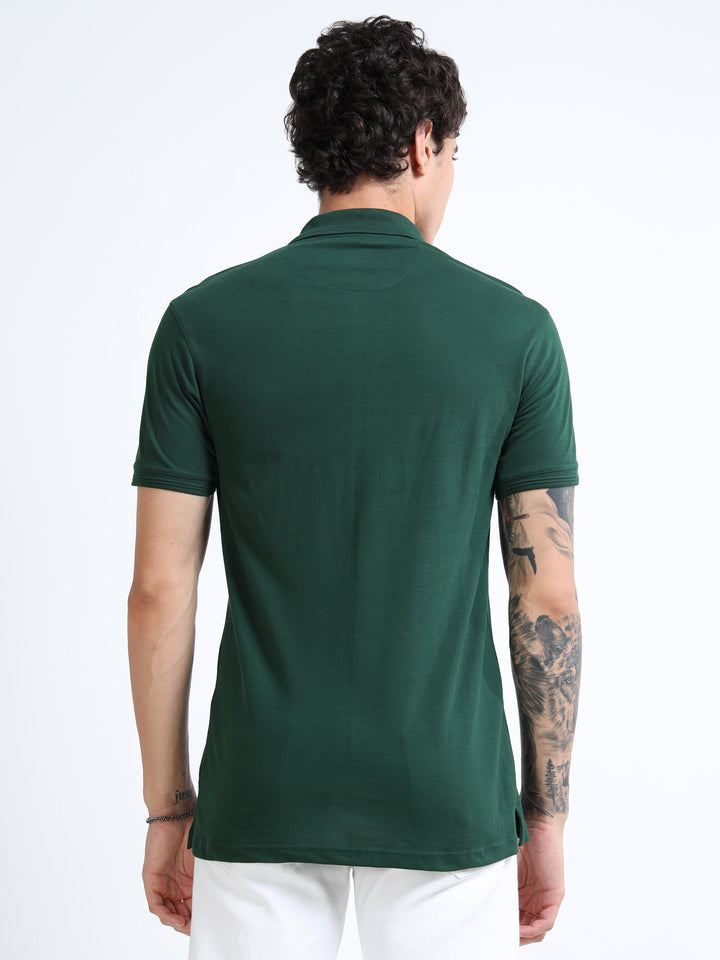 LE 21 Polo T-shirt with Pocket - Pine Green