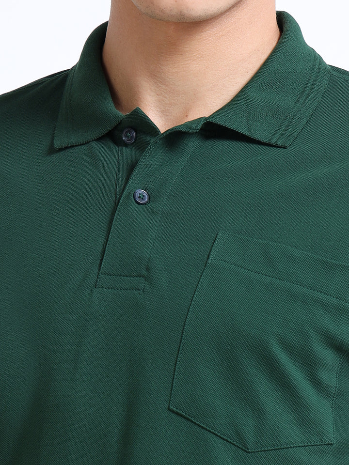 LE 21 Polo T-shirt with Pocket - Pine Green