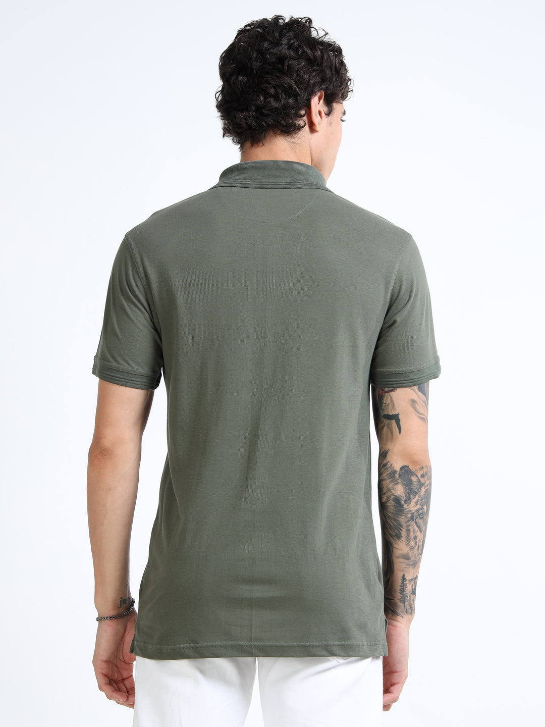 LE 21 Polo T-shirt with Pocket - Olive Green