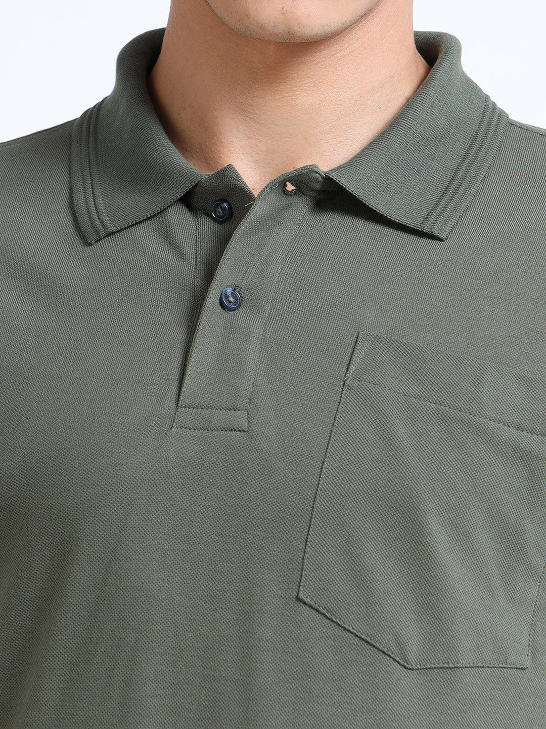 LE 21 Polo T-shirt with Pocket - Olive Green