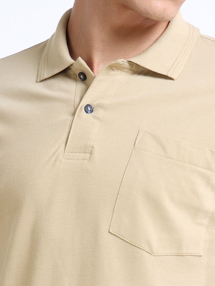 LE 21 Polo T-shirt with Pocket - Beige