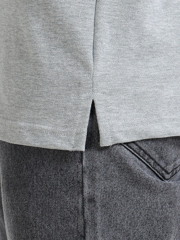 LE 21 Polo T-shirt with Pocket - Grey Melange