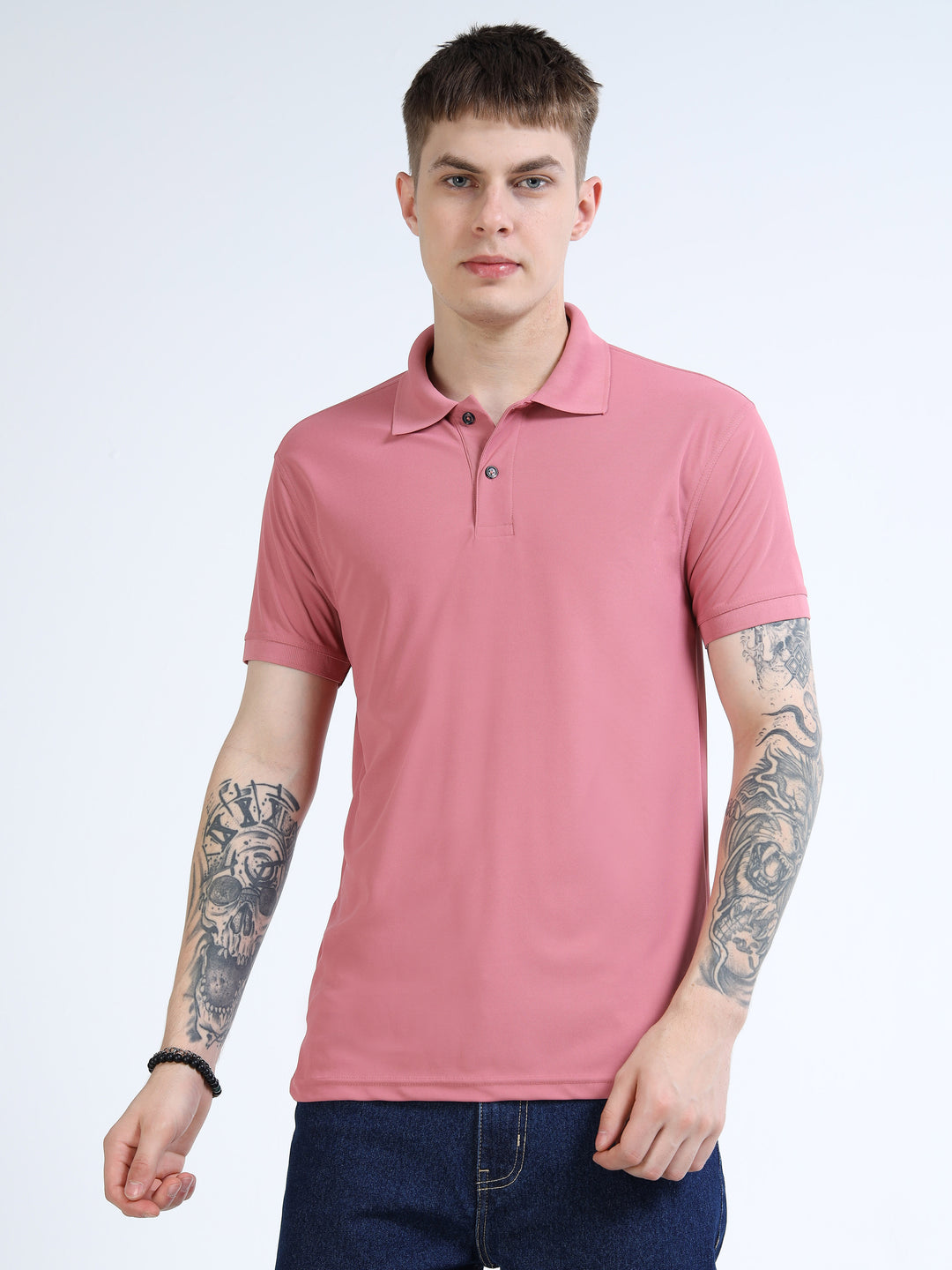 DK 01 Driknit Microfiber Polo Tshirt - Heather Rose