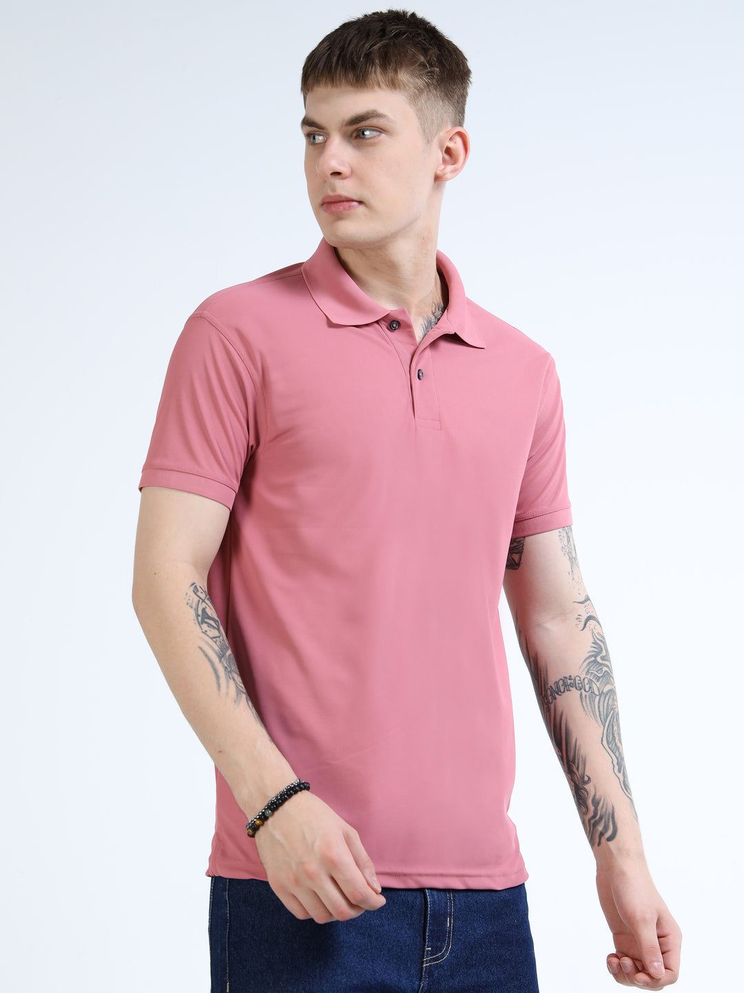 DK 01 Driknit Microfiber Polo Tshirt - Heather Rose