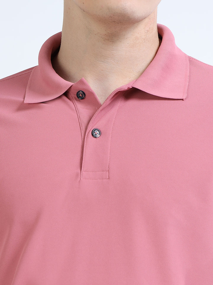 DK 01 Driknit Microfiber Polo Tshirt - Heather Rose