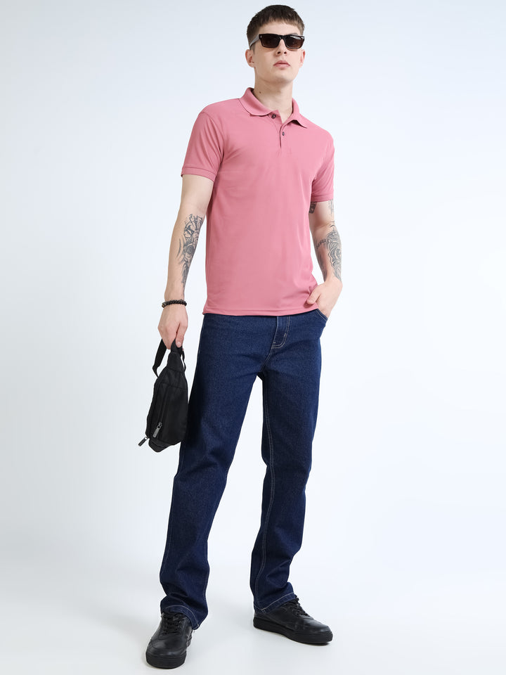 DK 01 Driknit Microfiber Polo Tshirt - Heather Rose