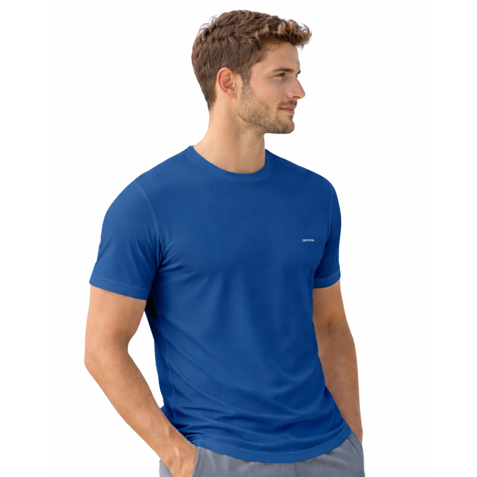 Driknit DK 05 Men’s Dry Knit Gym T-Shirt – Wrinkle Free, Sweat Absorbent, Quick Dry | Running, Training & Workout Tee - Royal Blue