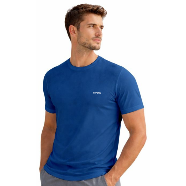 Driknit DK 05 Men’s Dry Knit Gym T-Shirt – Wrinkle Free, Sweat Absorbent, Quick Dry | Running, Training & Workout Tee - Royal Blue