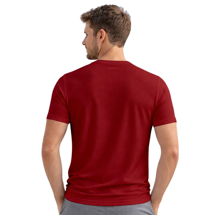 Driknit DK 05 Men’s Dry Knit Gym T-Shirt – Wrinkle Free, Sweat Absorbent, Quick Dry | Running, Training & Workout Tee - Maroon