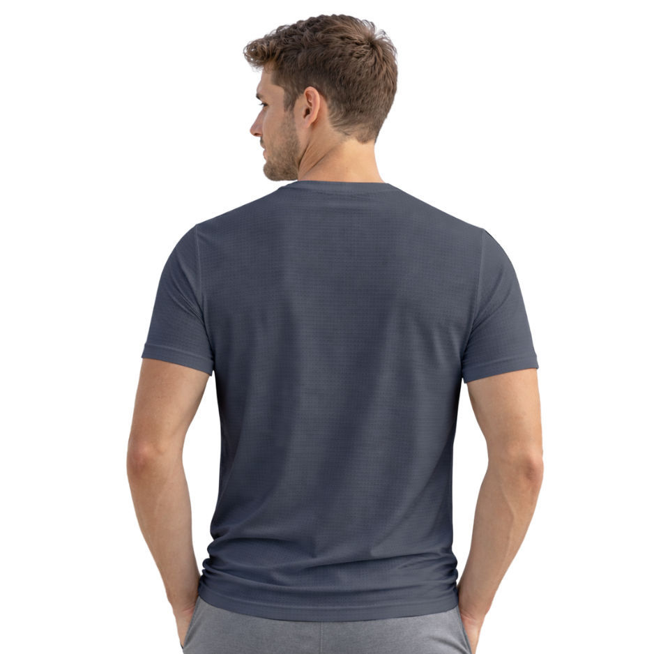 Driknit DK 05 Men’s Dry Knit Gym T-Shirt – Wrinkle Free, Sweat Absorbent, Quick Dry | Running, Training & Workout Tee - Charcoal