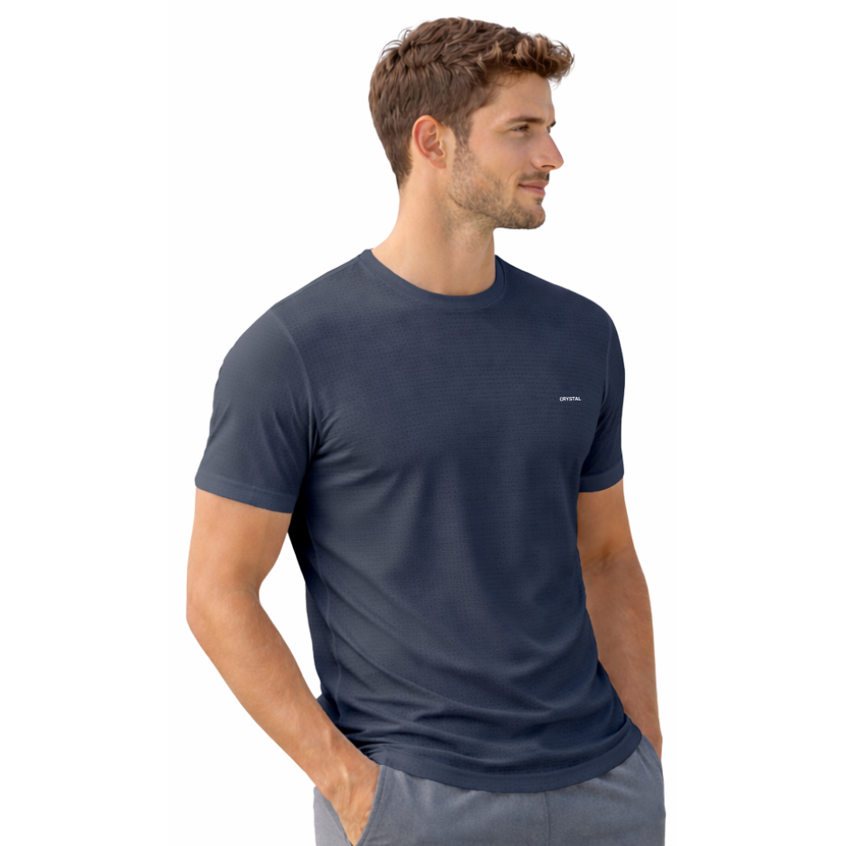Driknit DK 05 Men’s Dry Knit Gym T-Shirt – Wrinkle Free, Sweat Absorbent, Quick Dry | Running, Training & Workout Tee - Charcoal