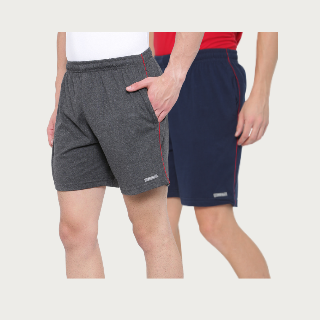 Knit Shorts - Navy / Charcoal Melange