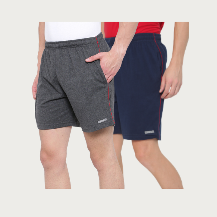 Knit Shorts - Navy / Charcoal Melange
