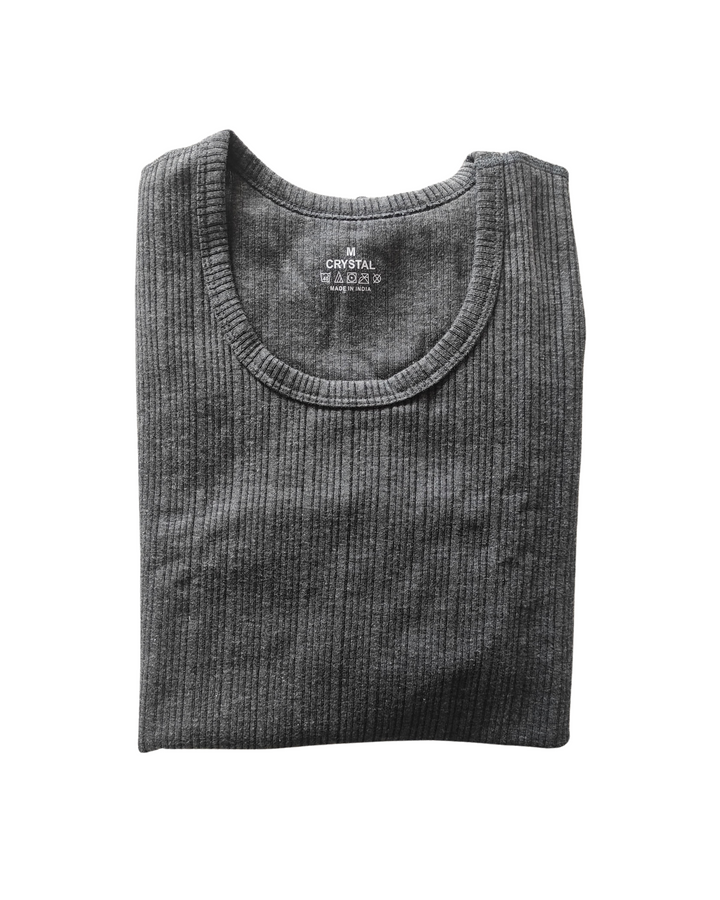 Thermal Full Sleeve Top - Black Melange