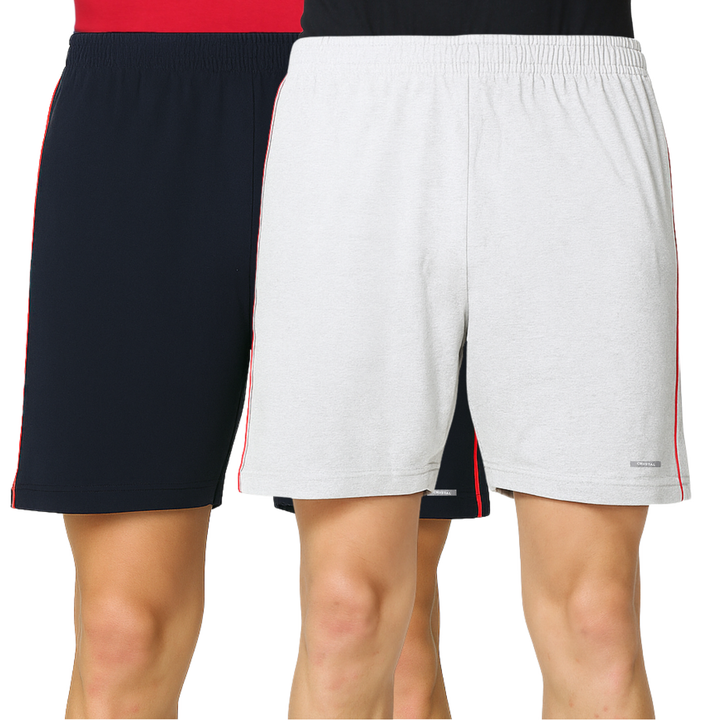 Knit Shorts - (Navy , Grey Melange)