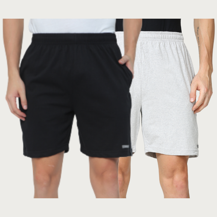 Knit Shorts - Black / Grey Melange