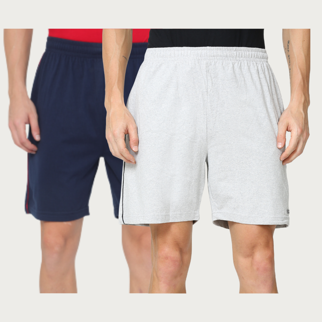 Knit Shorts - Navy / Grey Melange
