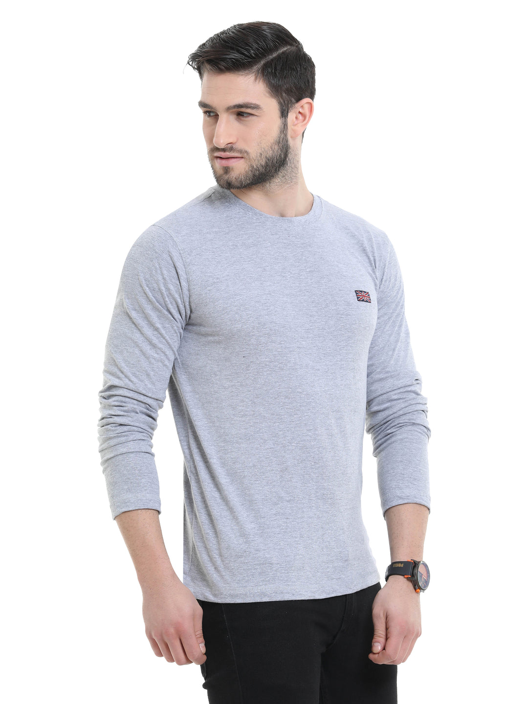 BU_09_Long_Sleeve_Round_Neck_T-Shirt_-_Grey_Melange-2