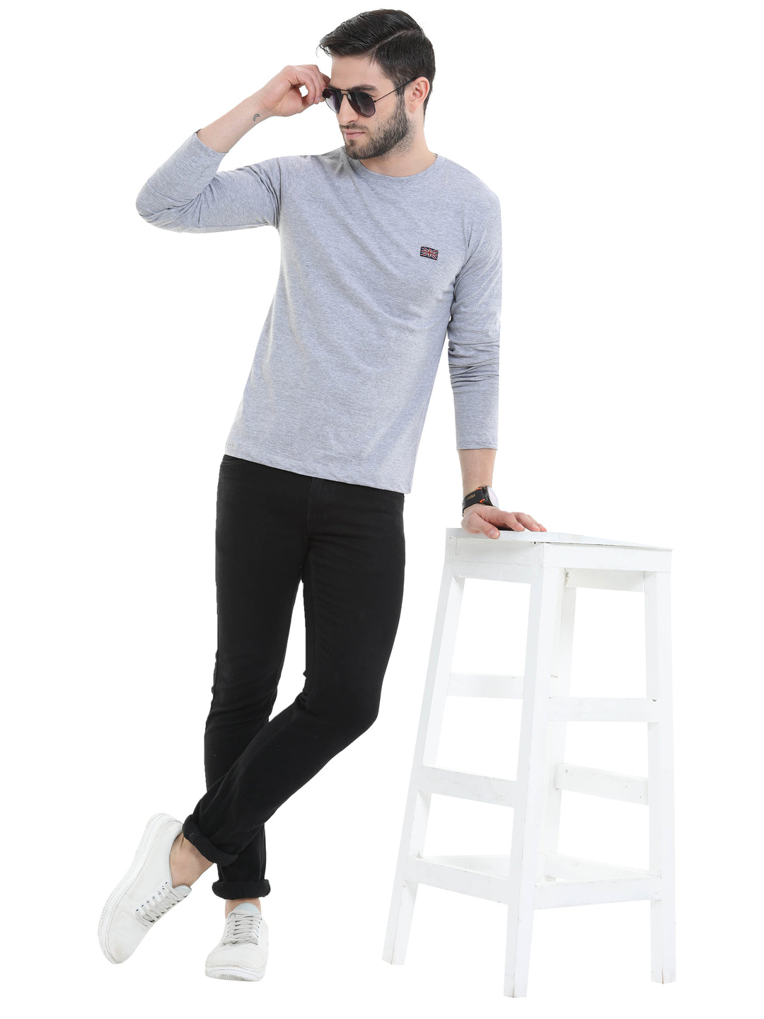 BU_09_Long_Sleeve_Round_Neck_T-Shirt_-_Grey_Melange-5